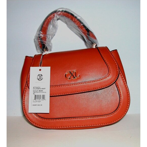 CXL By Christian Lacroix Rust Faux Leather Handbag With Top Handle & Detachable - Picture 2 of 4